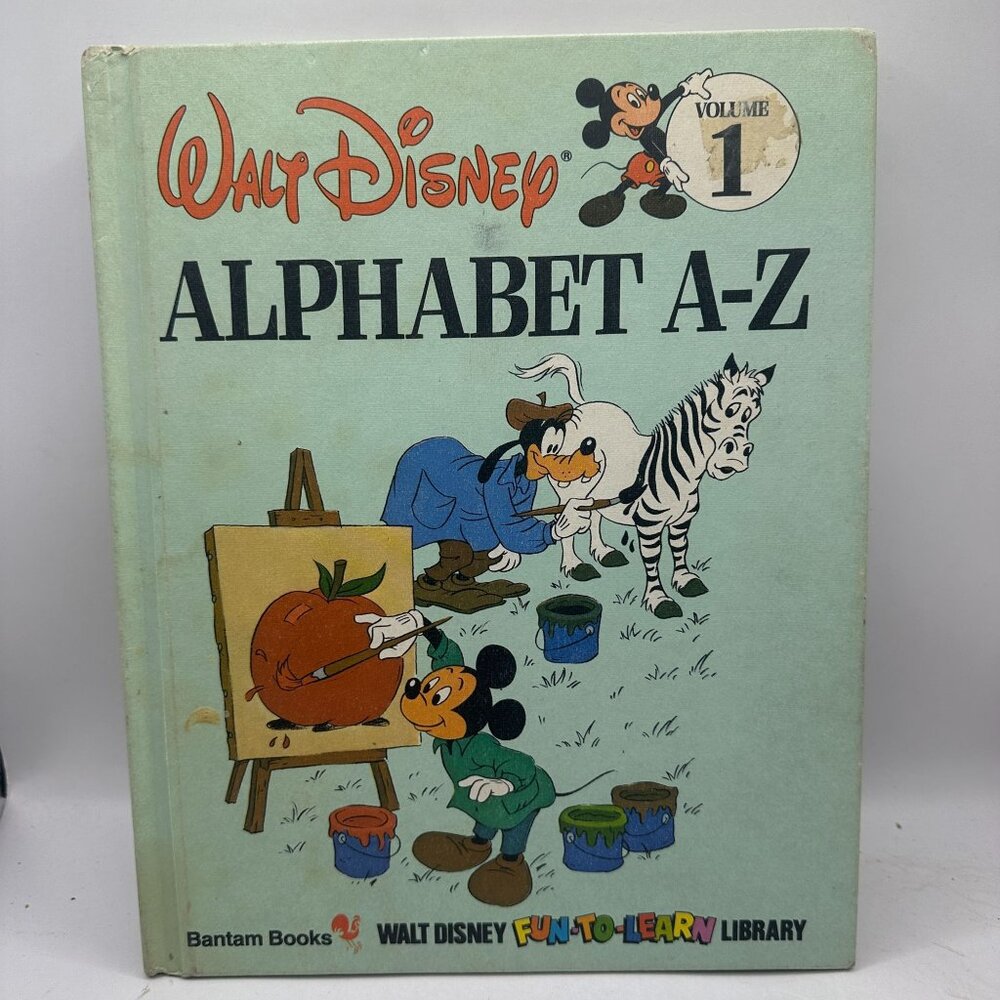 Walt Disney Alphabet A-Z Volume 1 Hardcover 1983 Bantam Books Childrens Book